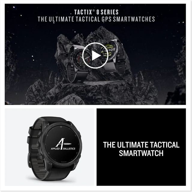 Alt view image 3 of 7 - Garmin tactix® 8 47mm, AMOLED Display, Premium Tactical GPS Smartwatch, Includes Applied Ballistics Ultralight Solver