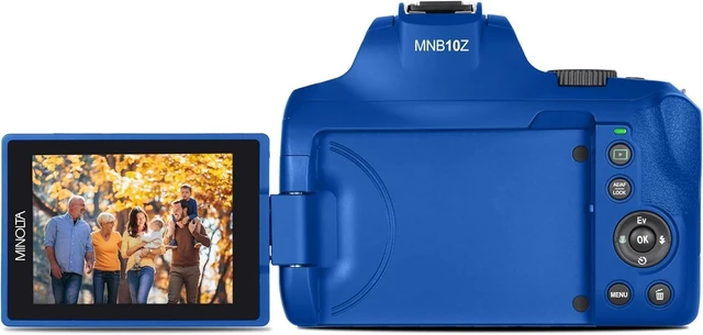 Alt view image 3 of 7 - Minolta 64 Mega Pixels Auto Focus Digital Camera with 10x Optical Zoom, 4K Ultra HD Video and Macro Shooting, Blue