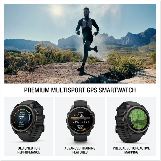 Alt view image 3 of 7 - Garmin Fenix 9 47mm Carbon Gray DLC Titanium GPS Smartwatch Bundle