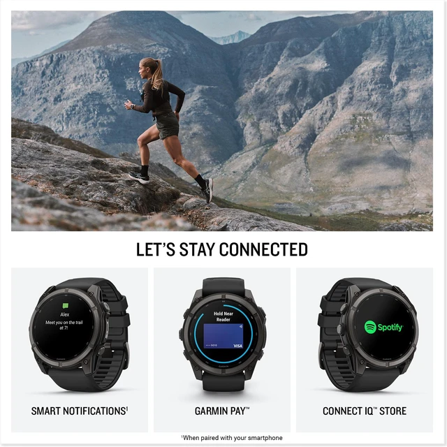 Alt view image 5 of 7 - Garmin Fenix 9 51mm Carbon Gray DLC Titanium GPS Smartwatch Bundle