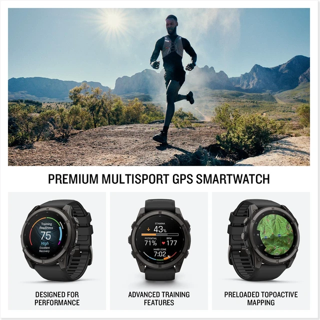 Alt view image 3 of 7 - Garmin Fenix 9 51mm Carbon Gray DLC Titanium GPS Smartwatch Bundle