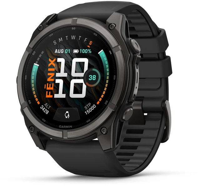 Alt view image 2 of 7 - Garmin Fenix 9 51mm Carbon Gray DLC Titanium GPS Smartwatch Bundle