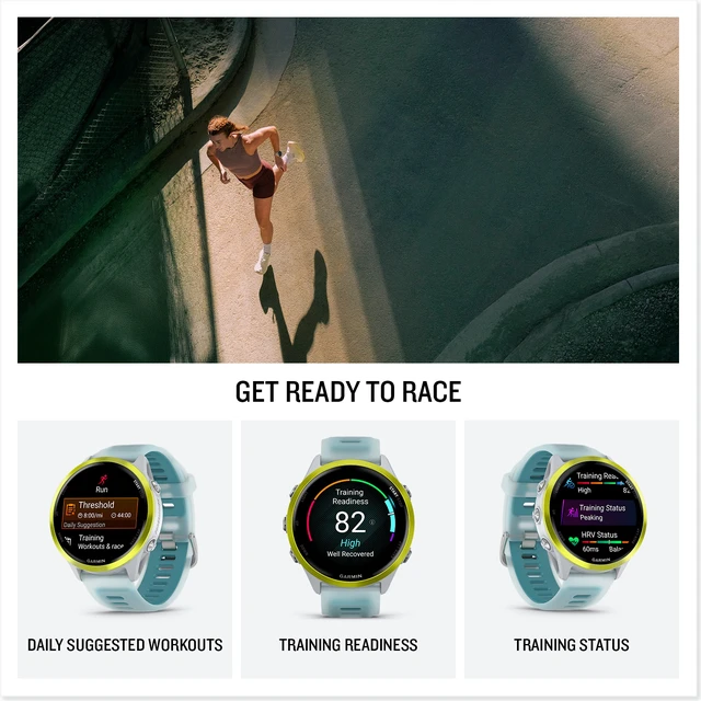 Alt view image 5 of 7 - Garmin Forerunner 570 47MM, Amp Yellow Aluminum with Translucent Whitestone/Turquoise Band , Air Pro TWS EarBuds