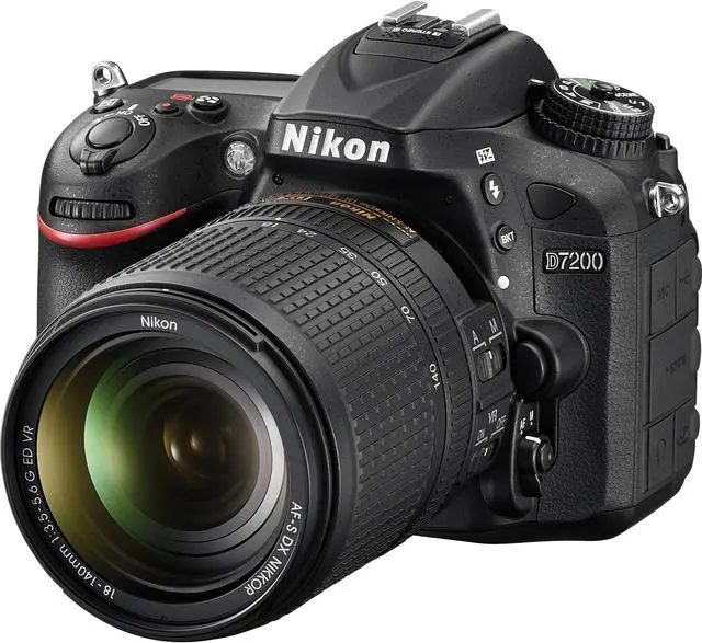 Main image of Nikon D7200 DSLR Camera with 18-140mm Lens 1555 (International Model) + EN-EL15 Replacement Li-on Battery + 32GB SDHC Class 10 Memory Card + Wireless Remote + Deluxe Cleaning Kit Bundle