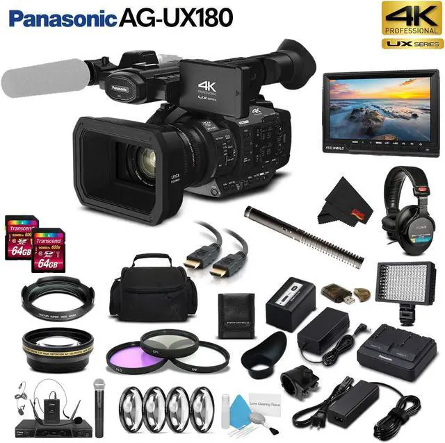 Main image of Panasonic AG-UX180 4K Premium Professional Camcorder (Intl Model) Movie Maker Bundle