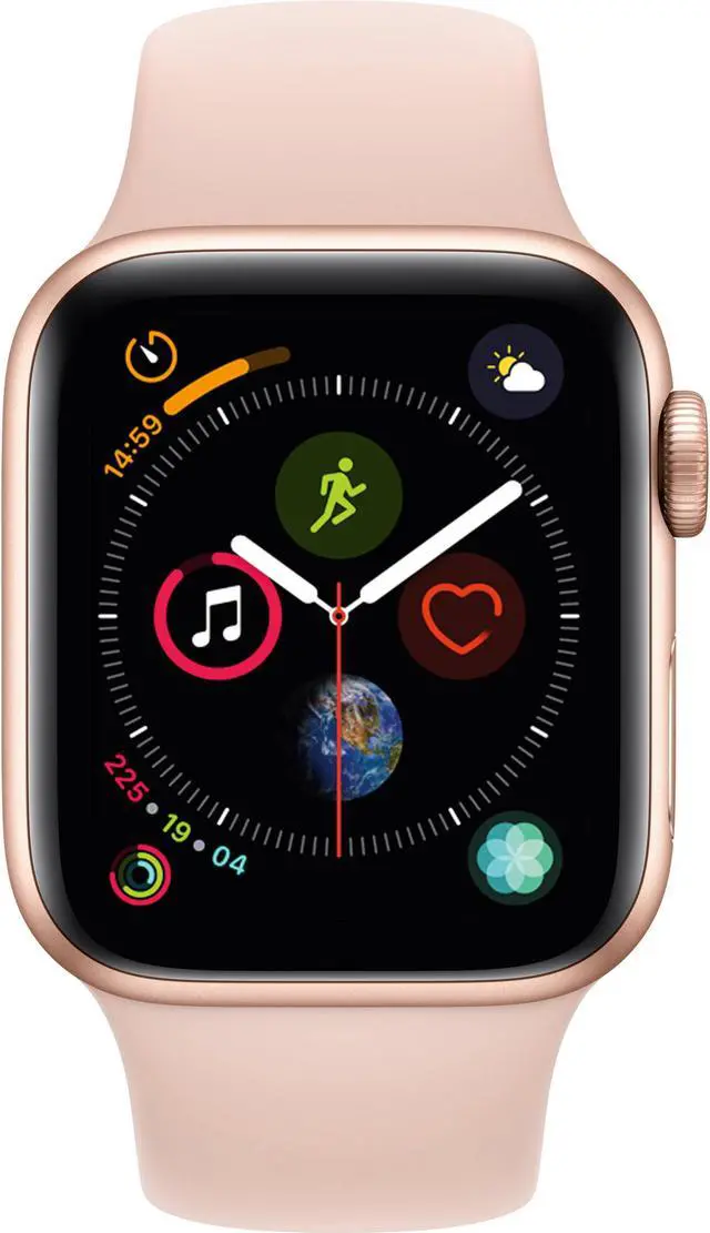 Alt view image 4 of 19 - Apple Watch Series 4 GPS, 40mm Gold Aluminum Case with Pink Sand Sport Band