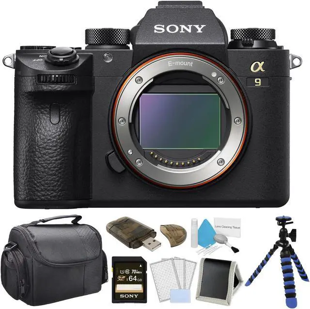 Main image of Sony Alpha a9 Mirrorless Digital Camera (Body Only) Bundle with 64GB Memory Card + LCD Screen Protectors+ Carrying Case + More - Intl Model