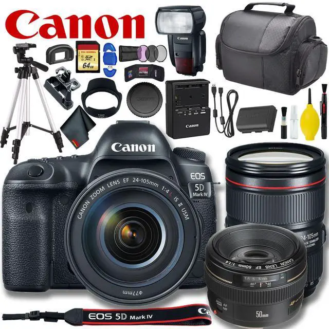 Main image of Canon EOS 5D Mark IV DSLR Camera with 24-105mm f/4L II Lens (Intl Model) Pro Bundle