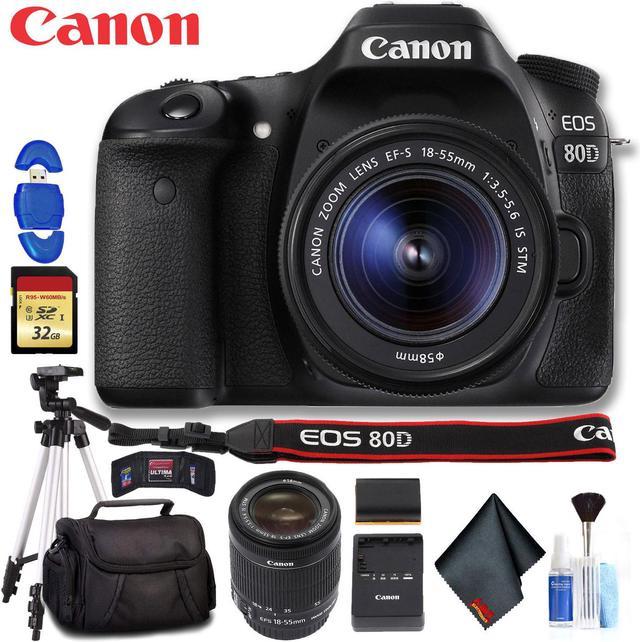 Canon EOS 80D DSLR Camera with 18-55mm Lens (Intl Model) Ultimate Bundle -  Newegg.com