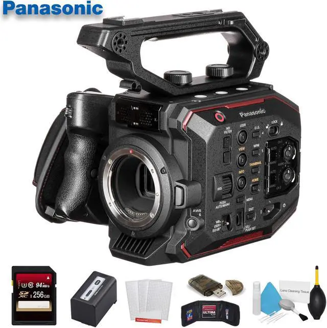 Main image of Panasonic AU-EVA1 Compact 5.7K Super 35mm Cinema Camera W/ 256GB Memory Card, Cleaning Set and More.