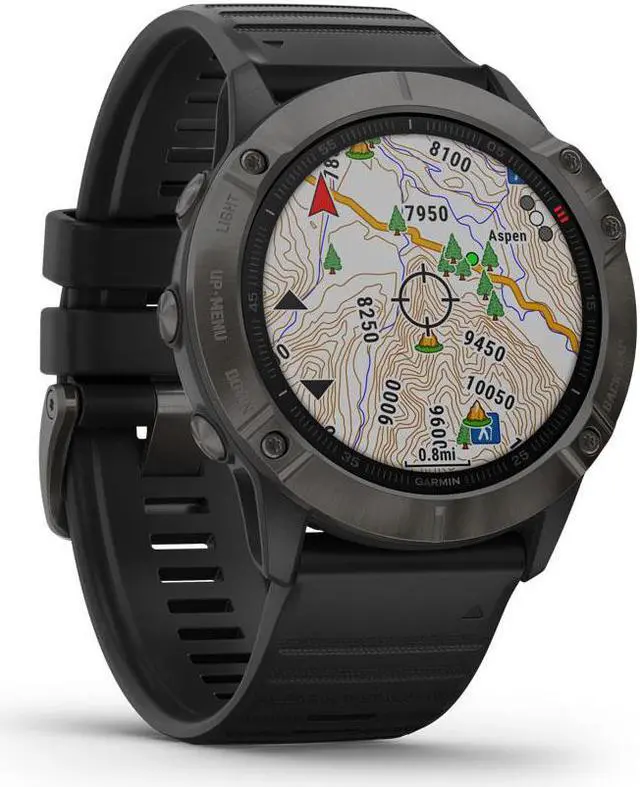 Alt view image 8 of 20 - Garmin Fenix 6X Sapphire, Premium Multisport GPS Watch,  -Carbon Gray DLC with Black Band-  (010-02157-10)