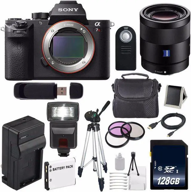 Main image of Sony Alpha a7R II Mirrorless Digital Camera (International Model ) + Sony Sonnar T FE 55mm f/1.8 ZA Lens + 49mm 3 Piece Filter Kit 6AVE Bundle 104