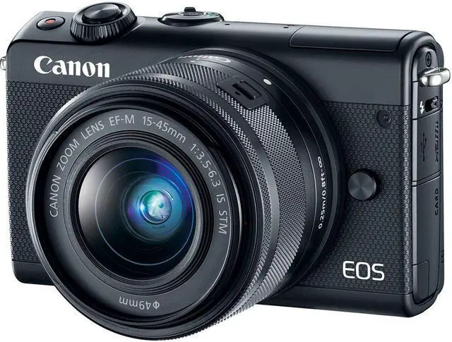 Alt view image 2 of 4 - Canon EOS M100 Mirrorless Digital Camera (Black) with 15-45mm Lens + UV FLD CPL Filter Kit + 4 PC Macro Kit + Wide Angle & Telephoto Lens + Camera Case + Tripod + Card Reader - International Version