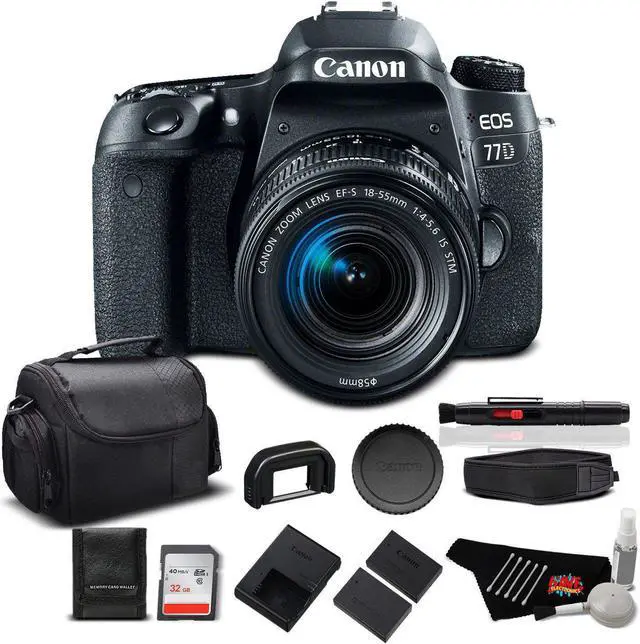 Main image of Canon EOS 77D DSLR Camera with 18-55mm Zoom Lens 24.2 MP CMOS - Standard Bundle - (Intl Model)