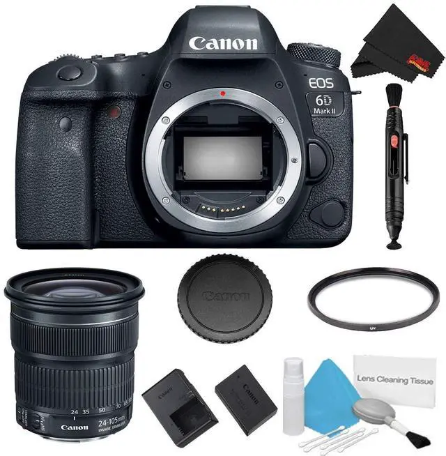Main image of Canon EOS 6D Mark II DSLR Camera (Body Only) Basic Filter Bundle + Bonus EF 24-105mm Lens - Intl Model