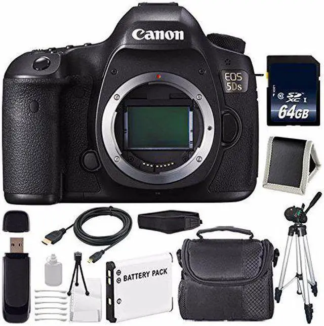 Alt view image 2 of 2 - Canon EOS 5DS DSLR Camera (International Model) (0581C002) + LP-E6 Battery + 64GB SDXC Class 10 Memory Card Bundle
