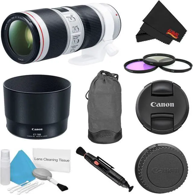 Main image of Canon EF 70-200mm f/4L IS II USM Lens Bundle w/ 3 Piece Filter Kit (Intl Model)