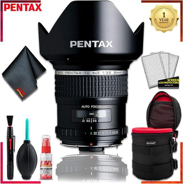 Pentax SMC FA 645 35mmf/3.5 AL IF Lens + 4.5 Inch Vivitar Premium Lens Case  + Cleaning Kit