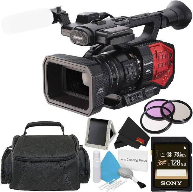 Main image of Panasonic AG-DVX200 4K Handheld Camcorder - Bundle with 128GB Memory Card + Carrying Case + More