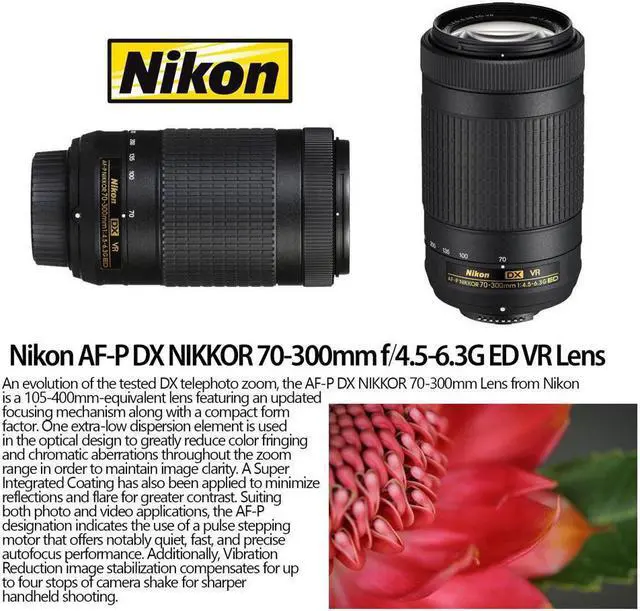 Alt view image 4 of 4 - Nikon D5600 DSLR Camera with 18-55mm Lens and Nikon 70-300mm Lens, Wide Angle, Telephoto Lenses, Filters, Flash Bundle