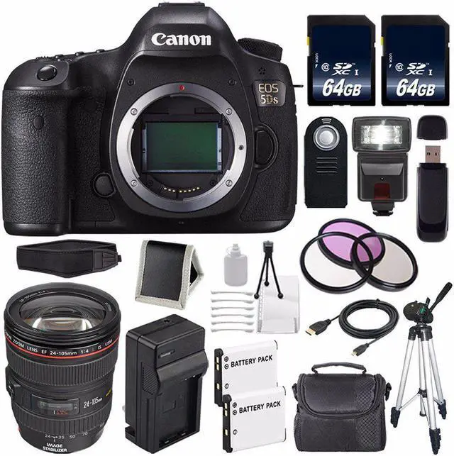 Main image of Canon EOS 5DS DSLR Camera (International Model) 0581C002 + Canon EF 24-105mm f/4L IS USM Lens Bundle