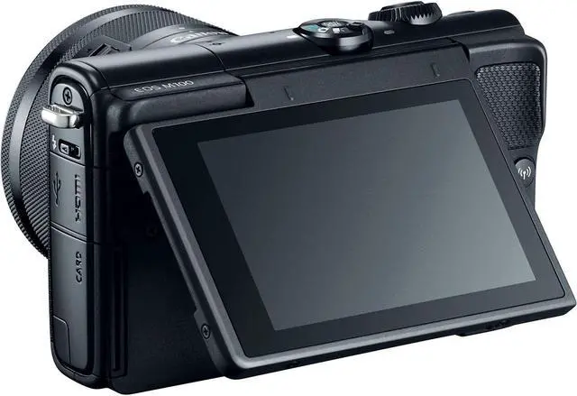 Alt view image 4 of 4 - Canon EOS M100 Mirrorless Digital Camera (Black) with 15-45mm Lens + UV FLD CPL Filter Kit + 4 PC Macro Kit + Wide Angle & Telephoto Lens + Camera Case + Tripod + Card Reader - International Version