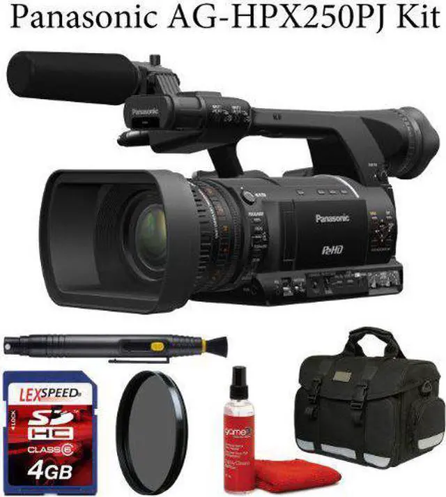 Alt view image 3 of 3 - Panasonic AG-HPX250PJ 1/3" 2.2 megapixel P2 Handheld Camcorder + Deluxe Case + Air Blower + Lens Cleaning Brush + Multi-Coated CPL Filter + 4GB Memroy Card