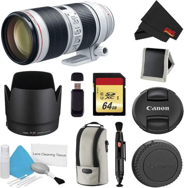 Main image of Canon EF 70-200mm f/2.8L is III USM Lens Bundle w/ 64GB Memory Card + Accessories (International Model)