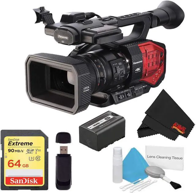 Main image of Panasonic AG-DVX200 4K Camcorder Basic Kit with 64GB Memory Card + USB Memory Card Reader + 5 Piece Cleaning Kit + Microfiber cloth