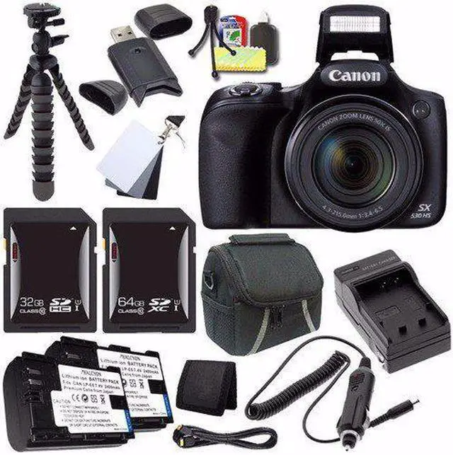 Main image of Canon PowerShot SX530 HS Digital Camera (Black) (International Model No Warranty) + NB-6L Battery + External Charger + 32GB SDHC Card + 64GB SDXC Card Saver Bundle