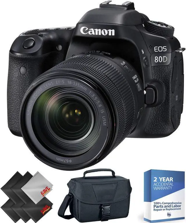 Alt view image 3 of 3 - Canon EOS 80D DSLR Camera with 18-135mm Lens + 2 Year Accidental Warranty
