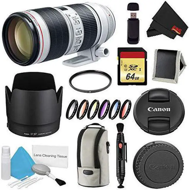 Alt view image 4 of 4 - Canon EF 70-200mm f/2.8L is III USM Lens Bundle w/ 64GB Memory Card + Accessories, UV Filter, and Color Multicoated 6 Piece Filter Kit (International Model)