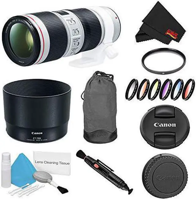 Alt view image 4 of 4 - Canon EF 70-200mm f/4L IS II USM Lens Bundle w/ UV Filter and Color Multicoated 6 Piece Filter Kit (Intl Model)