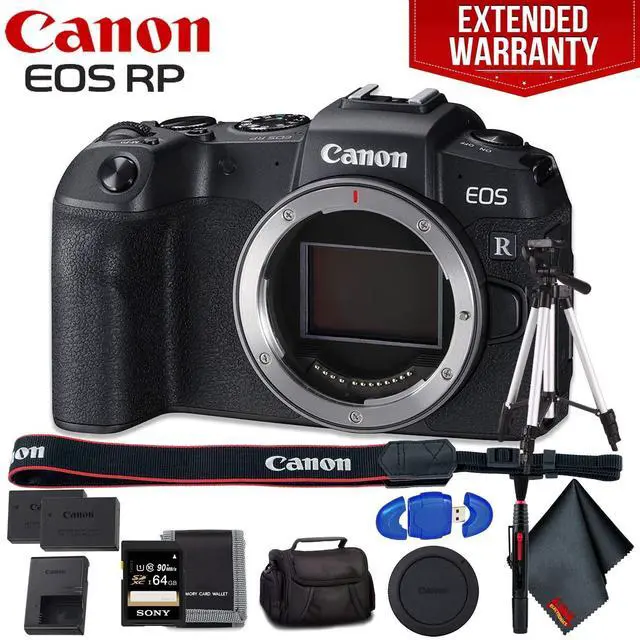Main image of Canon EOS RP Mirrorless Digital Camera (Body Only) - Includes - Extra Battery Pack, Cleaning Kit, Memory Card Kit, Carrying Case, 1-Year Extended Warranty + More