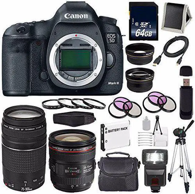 Alt view image 2 of 2 - Canon EOD 5D III Digital Camera International Model + Canon EF 24-70mm f/4L IS USM Lens + 64GB SDXC Card Bundle