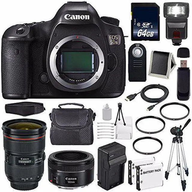Alt view image 2 of 2 - Canon EOS 5DS DSLR Camera (International Model) 0581C002 + EF 24-70mm f/2.8L II USM Lens + 64GB SDXC Card Bundle