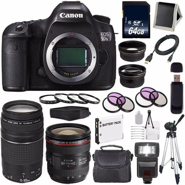 Main image of Canon EOS 5DS R DSLR Camera (International Model) (0582C002) + Canon EF 24-70mm f/4L IS USM Lens Bundle