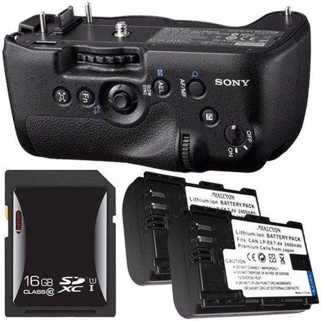 Alt view image 2 of 3 - Sony Vertical Battery Grip for Alpha A99 DSLR Camera + NP-FM500H Battery + 16GB SDHC Card Saver Bundle