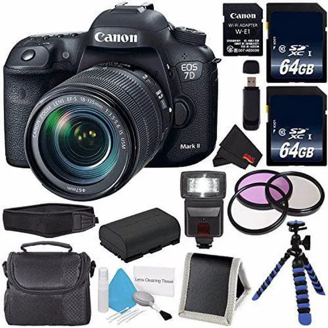 Alt view image 2 of 2 - Canon EOS 7D Mark II (International Model) with 18-135mm f/3.5-5.6 IS USM Lens & W-E1 Wi-Fi Adapter 9128B135 + 64GB SDXC Class 10 Memory Card + LP-E6 Replacement Lithium Ion Battery + Carrying Case