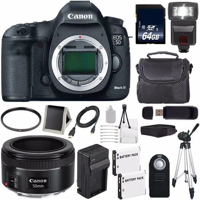 Main image of Canon EOD 5D III Digital Camera International Model + Canon EF 50mm f/1.8 STM Lens + LP-E6 Battery Bundle