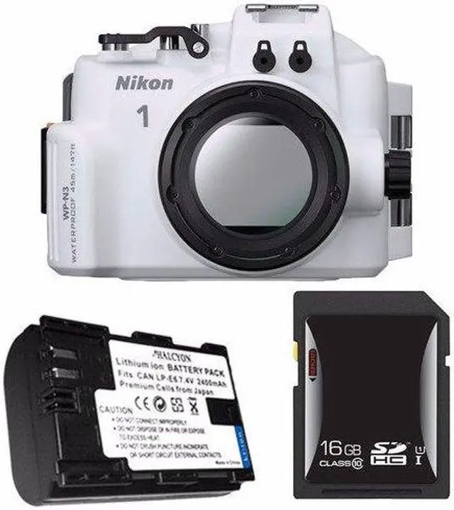 Alt view image 2 of 3 - Nikon WP-N3 Waterproof Housing for Nikon 1 J4 or S2 Camera and NIKKOR 11-27.5mm or 10-30mm Lens + EN-EL22 Battery + 16GB SDHC Card Saver Bundle 1