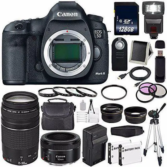 Alt view image 2 of 2 - Canon EOD 5D III Digital Camera International Model + Canon EF 75-300 III + EF 50mm f/1.8 STM Lens Bundle