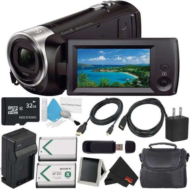 Main image of Sony HDR-CX405 HD Handycam HDRCX405/B + External Rapid Charger + 32GB microSDHC Card + Carrying Case + Deluxe Cleaning Kit + Memory Card Wallet + SD Card USB Reader + Mini HDMI Cable Bundle