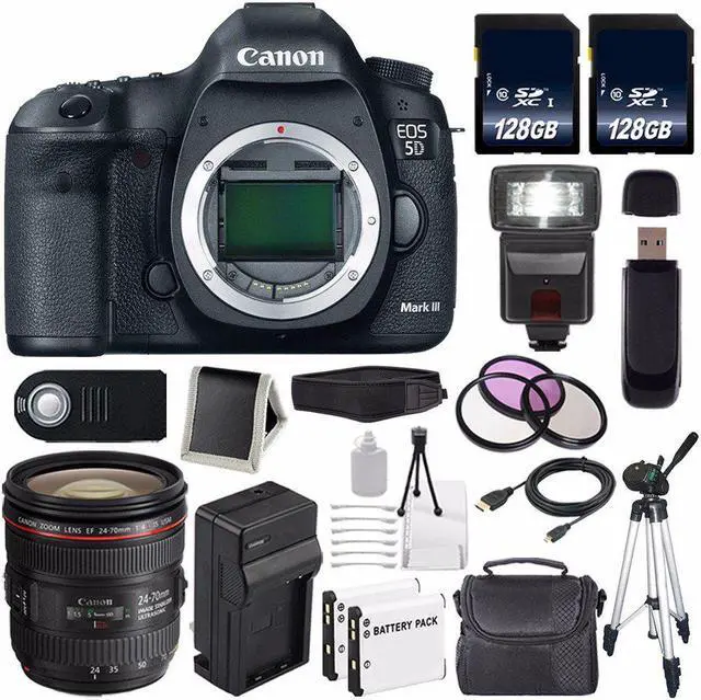 Main image of Canon EOD 5D III Digital Camera International Model + LP-E6 Battery + 128GB SDXC Class 10 Memory Card Bundle