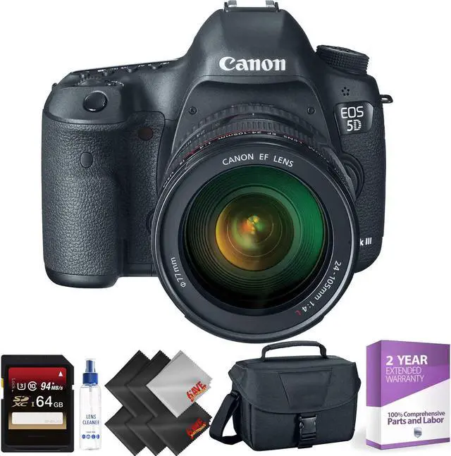 Alt view image 3 of 4 - Canon EOS 5D Mark III DSLR Camera with 24-105mm Lens   + 64GB Memory Card  + 2 Year Accidental Warranty