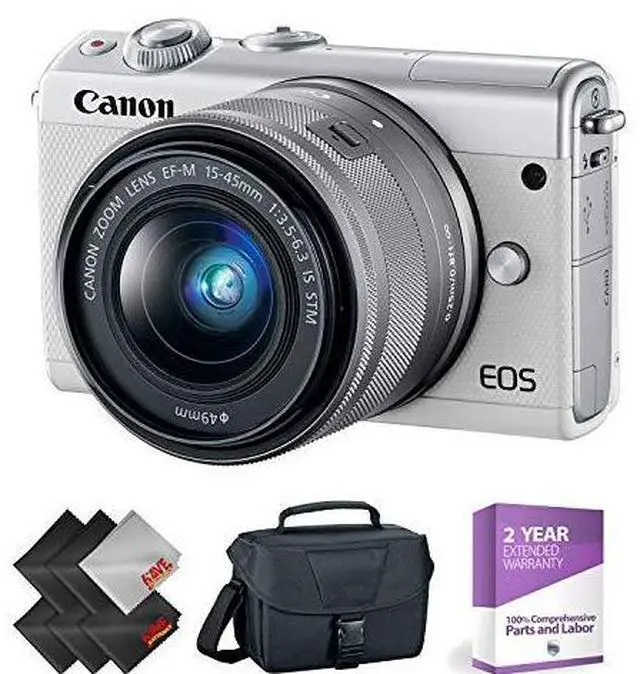 Alt view image 2 of 3 - Canon EOS M100 Mirrorless Digital Camera with 15-45mm Lens (White) + 1 Year Warranty