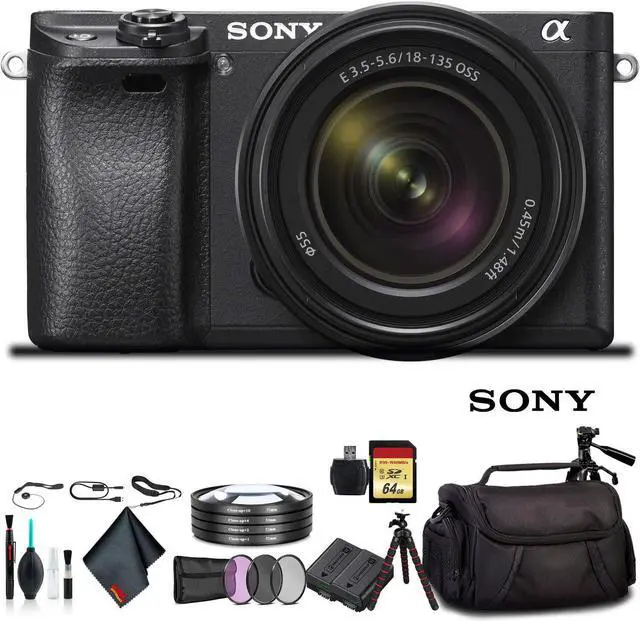 Main image of Sony Alpha a6500 Mirrorless Camera with 16-50mm Lens ILCE6500KIT With Soft Bag, Lens Filters, Tripod, Additional Battery, 64GB Memory Card, Card Reader , Plus Essential Accessories