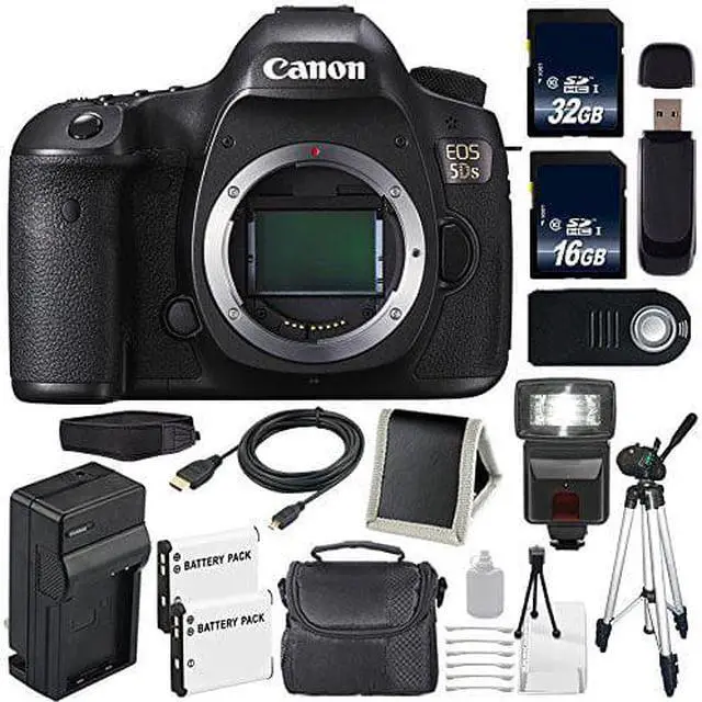 Alt view image 2 of 2 - Canon EOS 5DS DSLR Camera (International Model) 0581C002 + 32GB Card + 16GB Card Bundle
