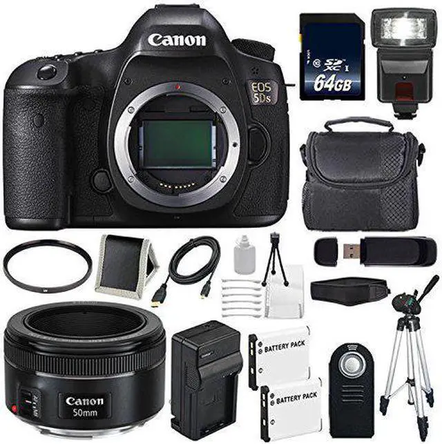 Alt view image 2 of 2 - Canon EOS 5DS DSLR Camera (International Model) 0581C002 + EF 50mm f/1.8 STM Lens + 64GB SDXC Class 10 Card Bundle