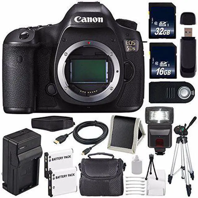 Alt view image 2 of 2 - Canon EOS 5DS DSLR Camera (International Model ) 0581C002 + LP-E6 Battery + External Rapid Charger + 32GB Card + 16GB Card Bundle